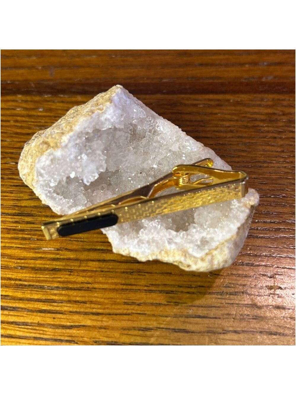 Men's Colibri Gold & Black Tie Clip One Size